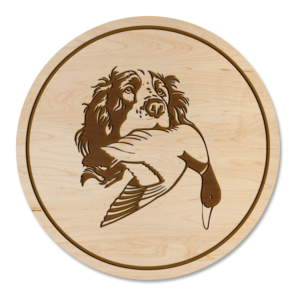 Duck Hunting Coaster Spaniel with Duck