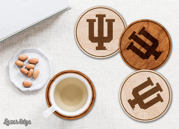 Indiana University Coaster Interlocked IU