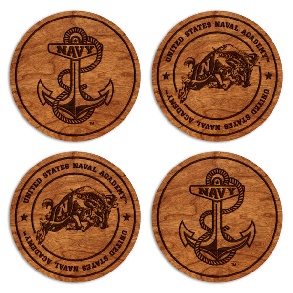 US Naval Academy Coaster United States Naval Academy s Variety Pack Anchor with Navy and Charging Ram