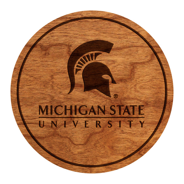Michigan State University Coaster Helmet with Text