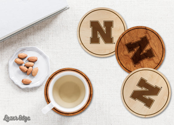 Nebraska-Lincoln Coaster Block N Logo