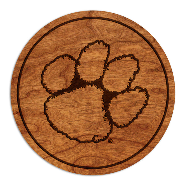 Clemson Coaster Tiger Paw