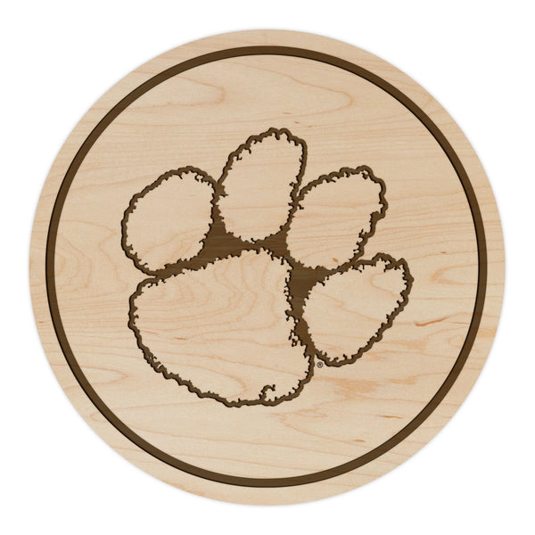 Clemson Coaster Tiger Paw