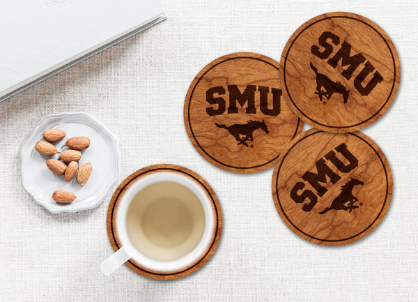 SMU (Southern Methodist University) Coaster SMU over Mustang