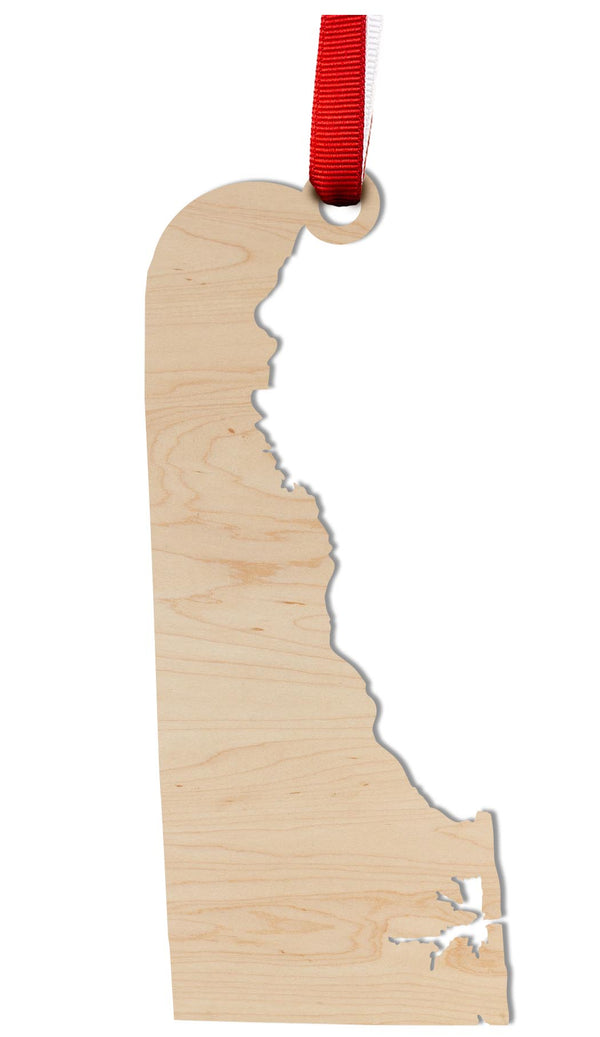 State Silhouette Ornament Delaware