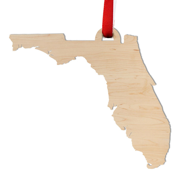 State Silhouette Ornament Florida