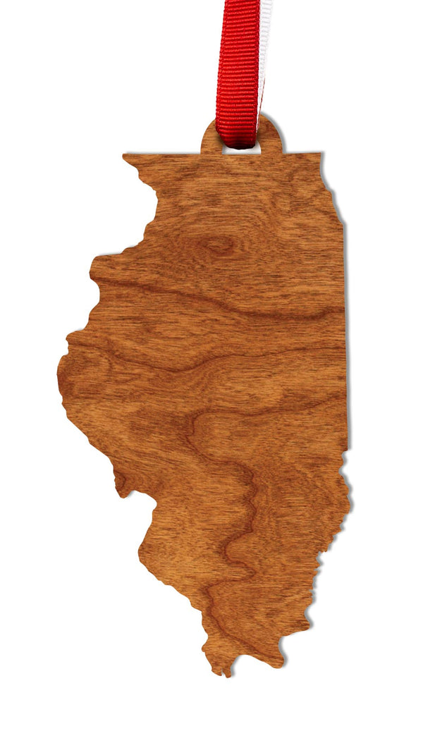State Silhouette Ornament Illinois