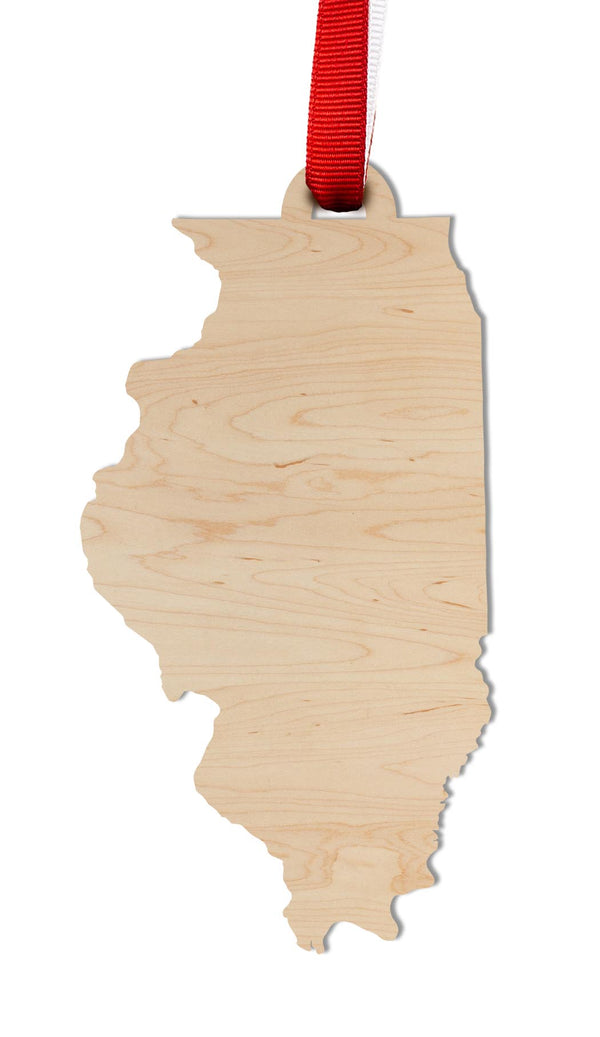 State Silhouette Ornament Illinois