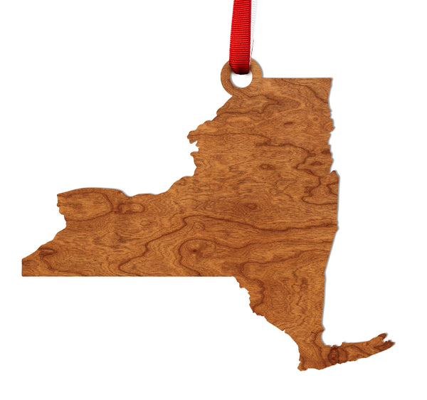 State Silhouette Ornament New York