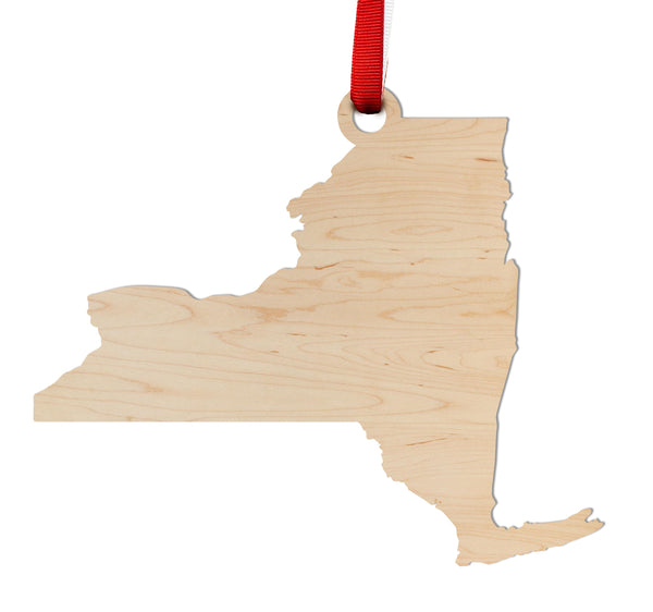 State Silhouette Ornament New York