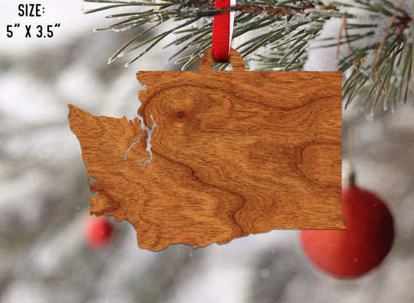 State Silhouette Ornament Washington