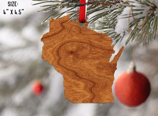 State Silhouette Ornament Wisconsin