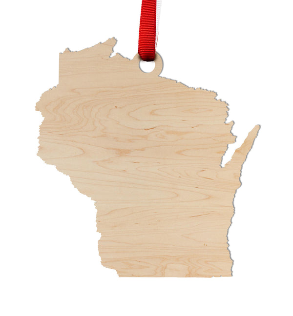 State Silhouette Ornament Wisconsin