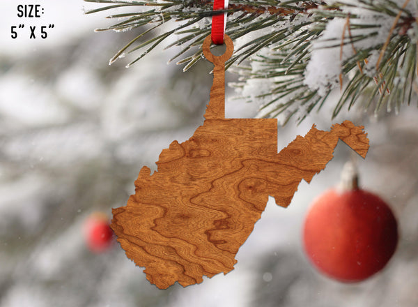 State Silhouette Ornament West Virginia