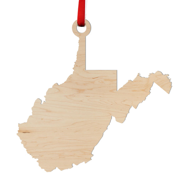 State Silhouette Ornament West Virginia