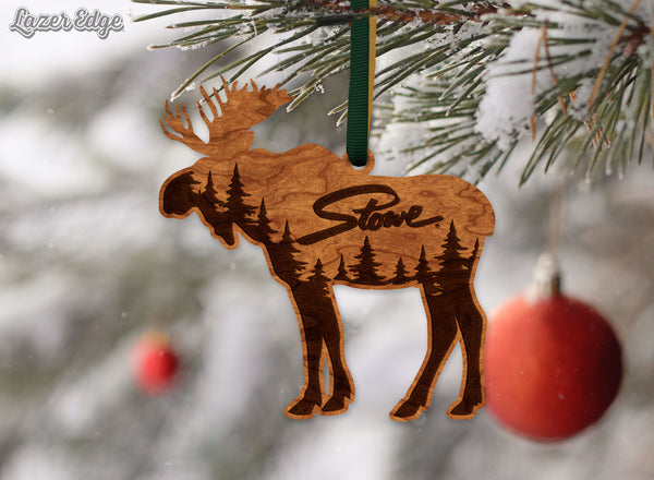 City/Hometown Ornament Moose with Stowe