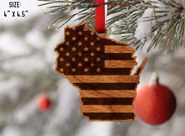 State Flag Ornament Wisconsin Flag