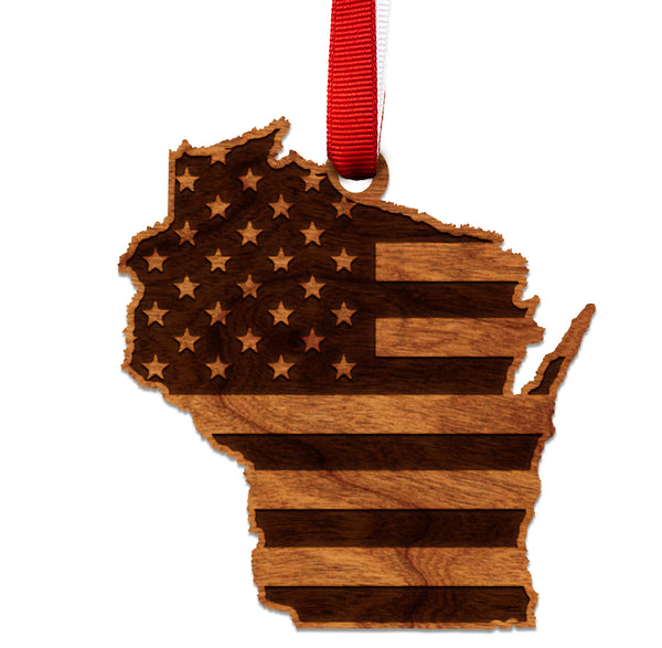 State Flag Ornament Wisconsin Flag