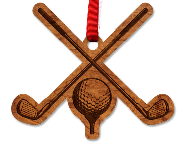 Golf Ornament Clubs Ball and Tee