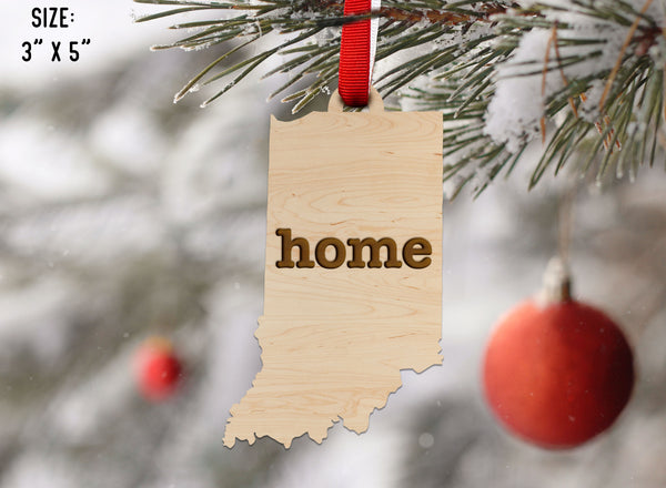 State Map Ornament Indiana