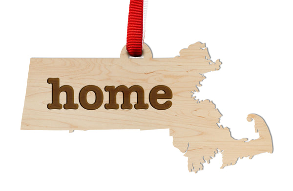 State Map Ornament Massachusetts