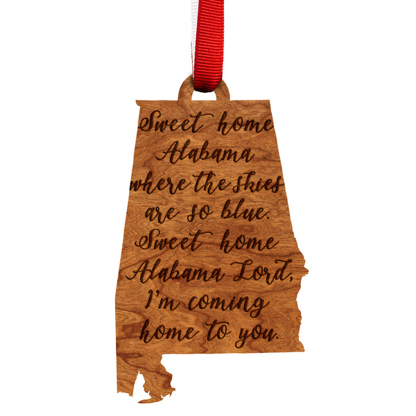 State Map Ornament Sweet Home Alabama