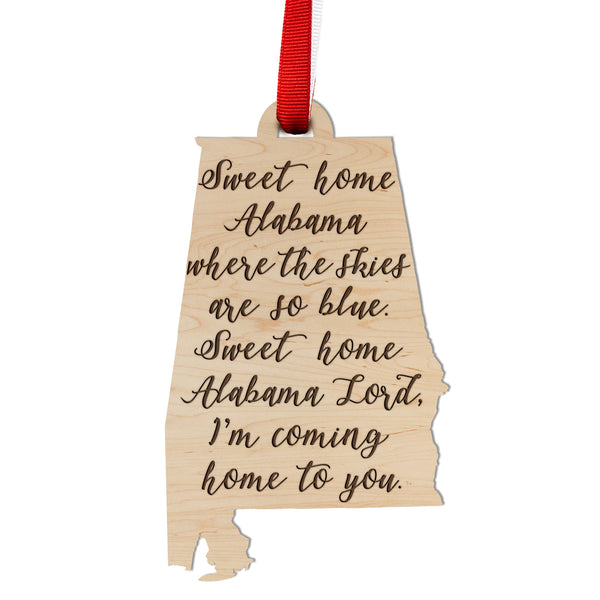 State Map Ornament Sweet Home Alabama