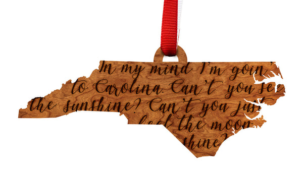 State Map Ornament In My Mind Red Rib