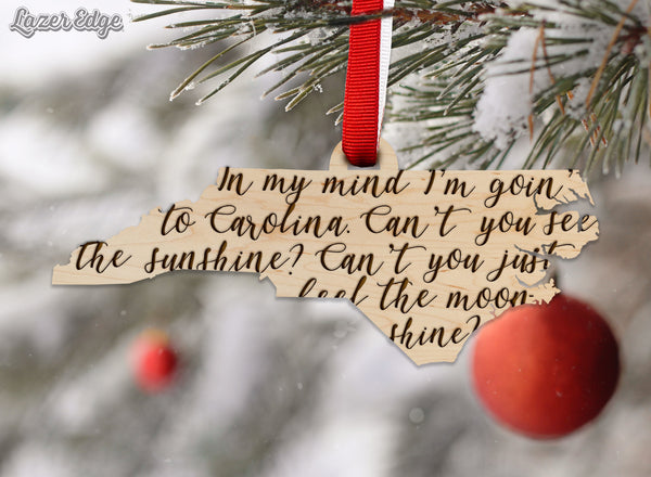 State Map Ornament In My Mind Red Rib
