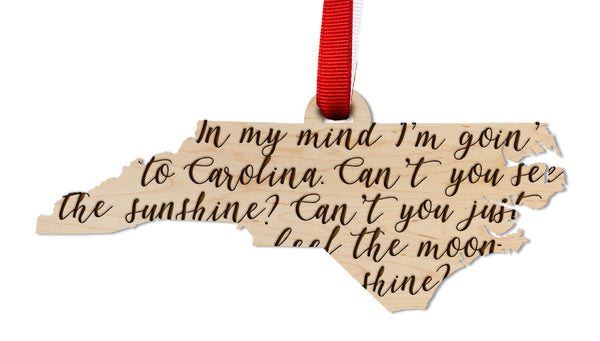 State Map Ornament In My Mind Red Rib