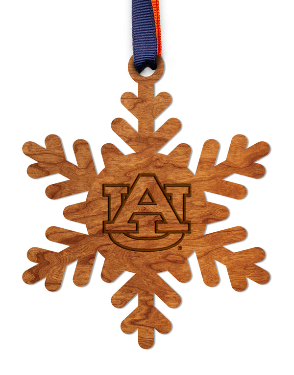 Auburn Ornament Auburn AU Block Letters on Snowflake