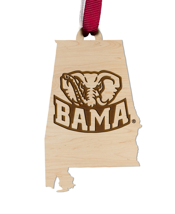 Alabama University Ornament Big Al on State