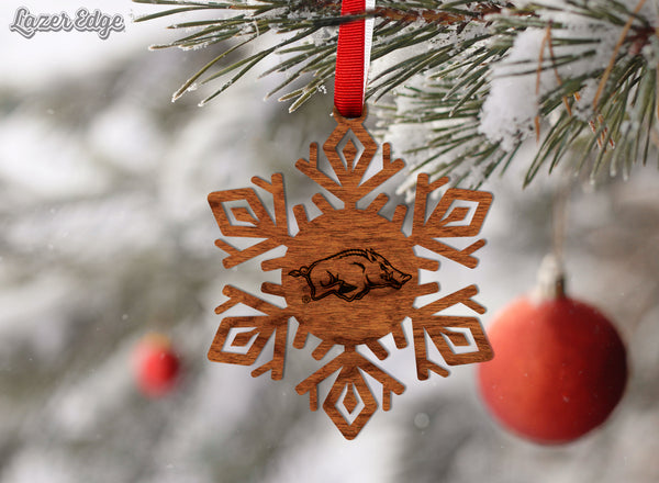 Arkansas Ornament Razorback Snowflake