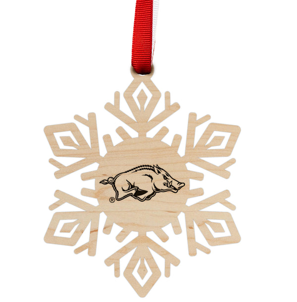 Arkansas Ornament Razorback Snowflake