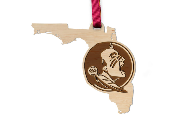 Florida State University Ornament Seminole on State