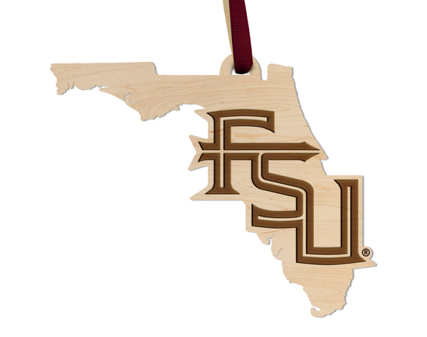 Florida State University Ornament FSU on State