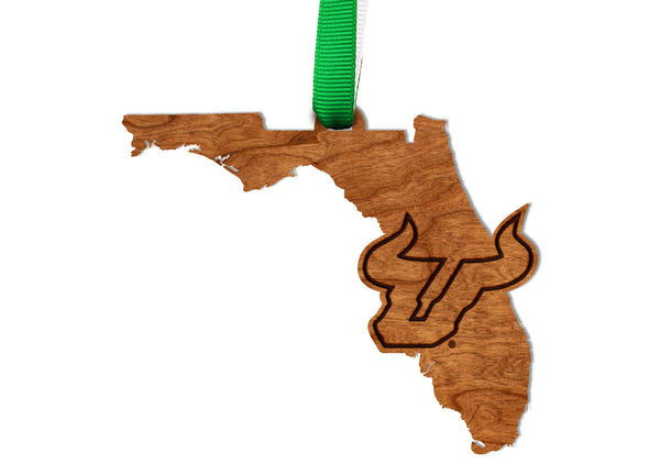 USF (South Florida) Ornament Bull Head on State
