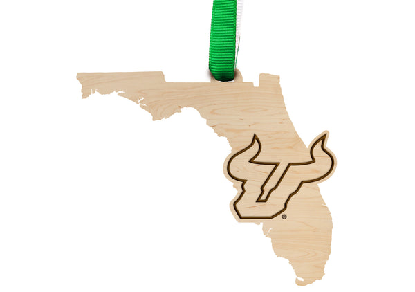 USF (South Florida) Ornament Bull Head on State