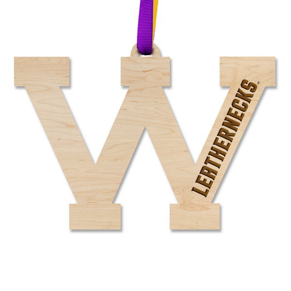 Western Illinois University Ornament Block W Logo