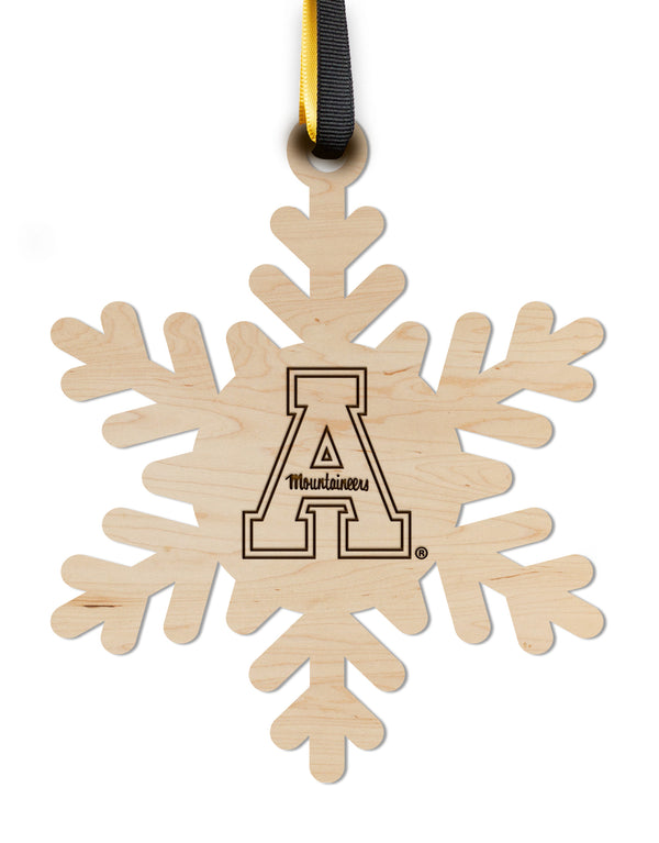 Appalachian State University Ornament Block A Snowflake