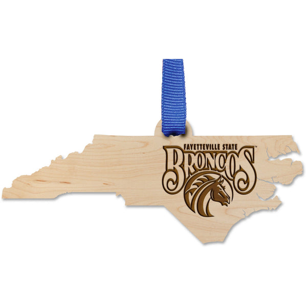 Fayetteville University Logo on State  Ornament