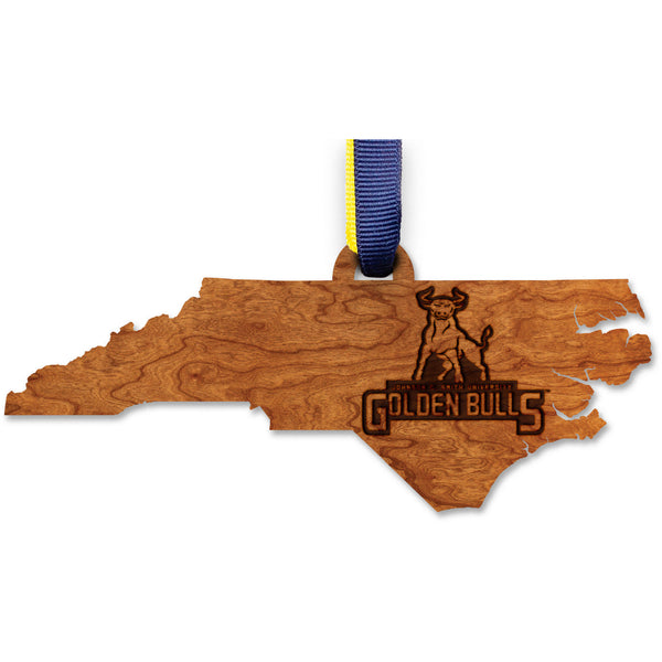 Johnson C. Smith Logo on North Carolina Outline  Ornament