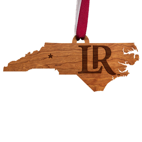 Lenoir Rhyne Ornament LR on State