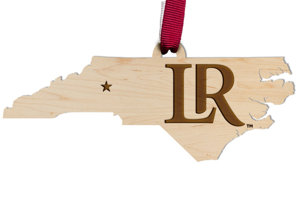 Lenoir Rhyne Ornament LR on State