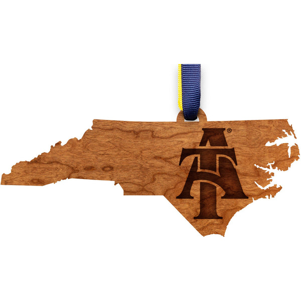 North Carolina A&T - Ornament - State map with A&T Letters