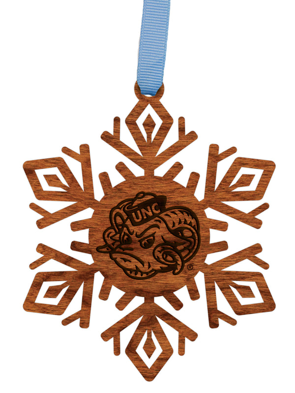 UNC Chapel Hill Ornament Head on Snowflake