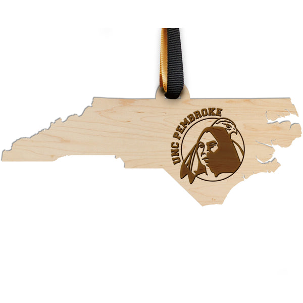 UNC Pembroke on North Carolina Outline  Ornament