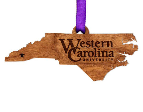 Western Carolina University Ornament Western Carolina Wordmark on Outline