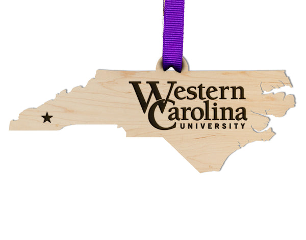 Western Carolina University Ornament Western Carolina Wordmark on Outline