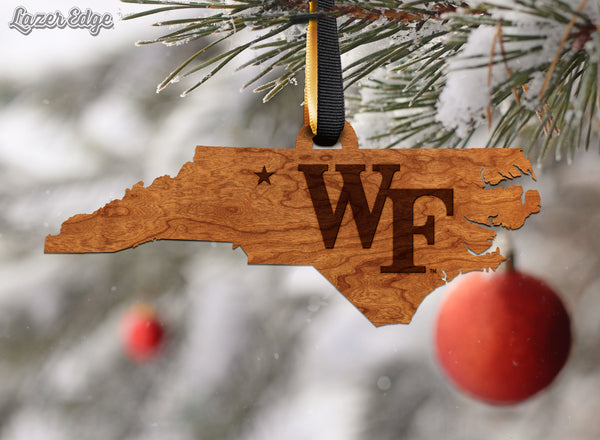 Wake Forest Ornament WF on State
